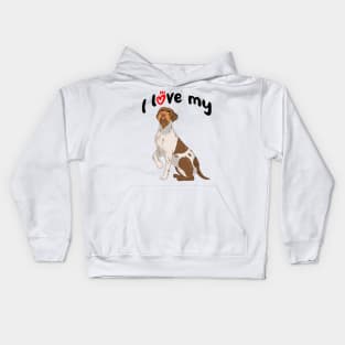 I Love My Wirehaired Pointing Griffon Dog Kids Hoodie